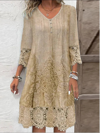 EVELYN | Elegant Lace V-Neck Dress